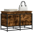 Opbergdozen van bewerkt hout in grijs Sonoma voor stijlvolle opbergruimte - Gerookt eiken / 80 x 40 x 51.5 cm / 1