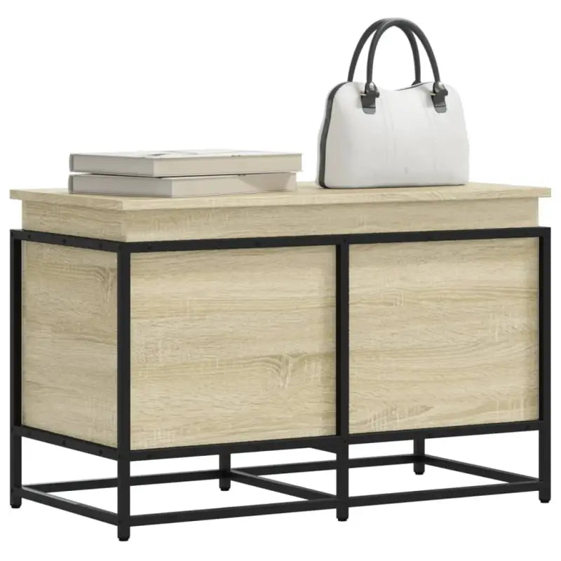 Opbergdozen van bewerkt hout in grijs Sonoma voor stijlvolle opbergruimte - Sonoma eiken / 80 x 40 x 51.5 cm / 1