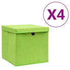 Opbergdozen van nonwoven stof voor lichte en stijlvolle opbergoplossingen - Groen met deksels / 4 - Opbergdozen