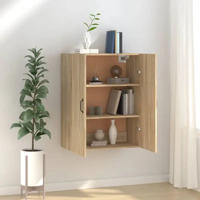 Opbergkast in Grijs Sonoma van bewerkt hout voor een stijlvolle muuropslag - Sonoma eiken / 1 - Opbergkasten &