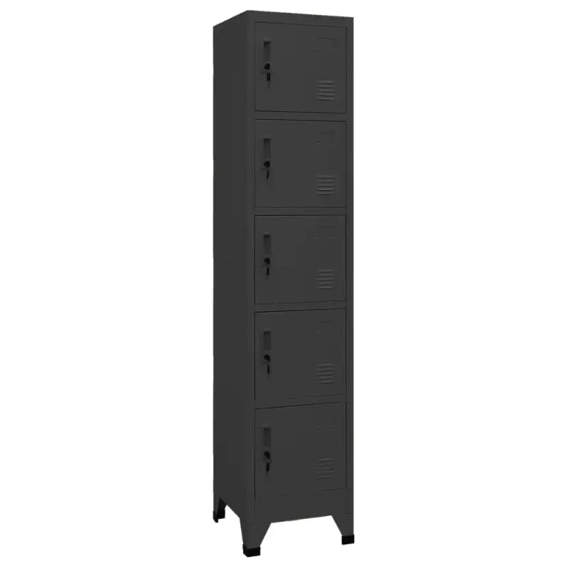 Opbergkast met afsluitbare deur voor kantoor of ruimte decoratie - Antraciet / 1 / Met 5 lockers - Opbergkasten &