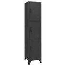 Opbergkast met afsluitbare deur voor kantoor of ruimte decoratie - Antraciet / 1 / Met 3 lockers - Opbergkasten &