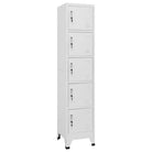 Opbergkast met afsluitbare deur voor kantoor of ruimte decoratie - Grijs / 1 / Met 5 lockers - Opbergkasten &