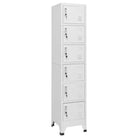 Opbergkast met afsluitbare deur voor kantoor of ruimte decoratie - Grijs / 1 / Met 6 lockers - Opbergkasten &