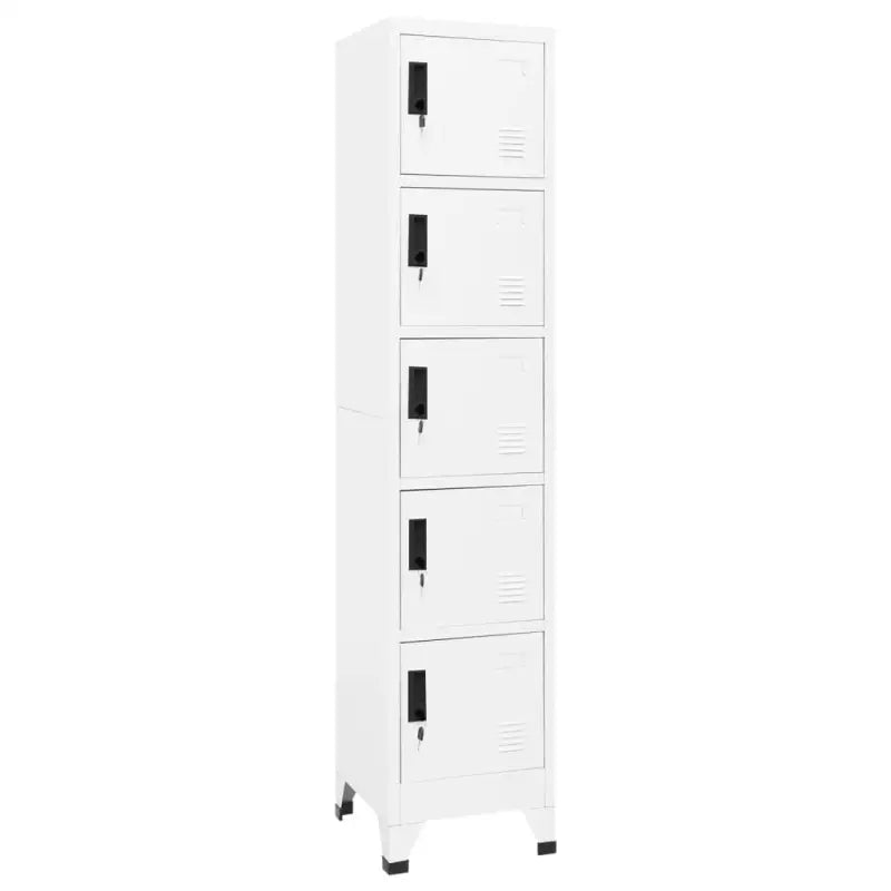 Opbergkast met afsluitbare deur voor kantoor of ruimte decoratie - Wit / 1 / Met 5 lockers - Opbergkasten & lockerkasten