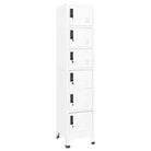 Opbergkast met afsluitbare deur voor kantoor of ruimte decoratie - Wit / 1 / Met 6 lockers - Opbergkasten & lockerkasten