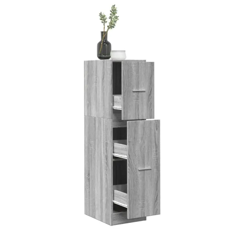 Opbergkast met bewerkt hout voor stijlvol en duurzaam opbergen - Grijs sonoma / 30 x 41 x 118 cm / 1 - Opbergkasten &