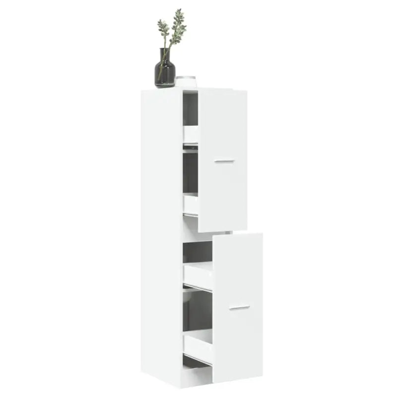Opbergkast met bewerkt hout voor stijlvol en duurzaam opbergen - Wit / 30 x 41 x 144.5 cm / 1 - Opbergkasten &