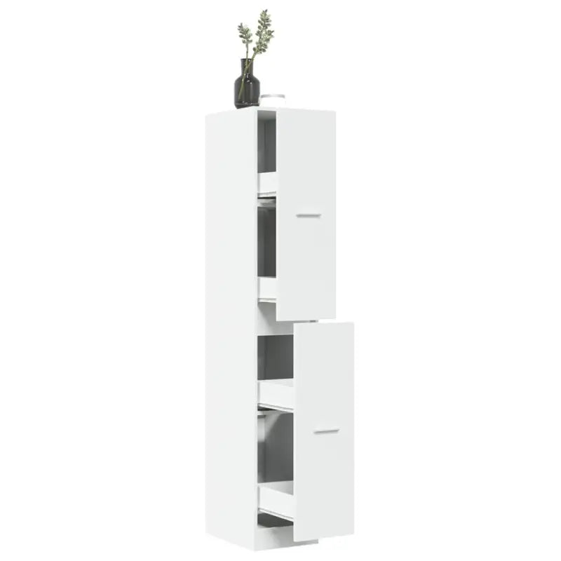 Opbergkast met bewerkt hout voor stijlvol en duurzaam opbergen - Wit / 30 x 41 x 174.5 cm / 1 - Opbergkasten &