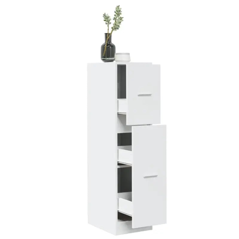 Opbergkast met bewerkt hout voor stijlvol en duurzaam opbergen - Wit / 30 x 41 x 118 cm / 1 - Opbergkasten &