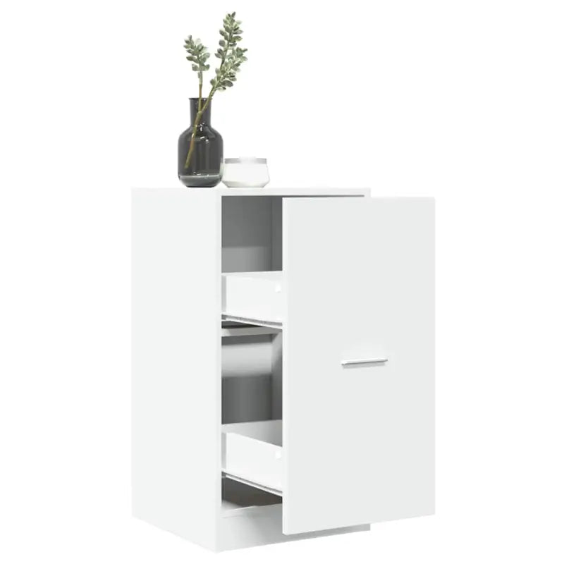 Opbergkast met bewerkt hout voor stijlvol en duurzaam opbergen - Wit / 40 x 41 x 77.5 cm / 1 - Opbergkasten &