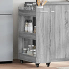 Opbergkast van bewerkt hout met zwenkwielen en ruime opbergmogelijkheden - Grijs sonoma / 1 - Opbergkasten &