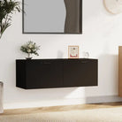 Opbergkast van bewerkt hout voor muurbevestiging en decoratie - Zwart / 1 - Opbergkasten & lockerkasten