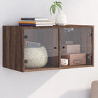 Opbergkasten met glazen deuren voor een lege muur decoratie - bruin eikenkleur / 1 - Opbergkasten & lockerkasten