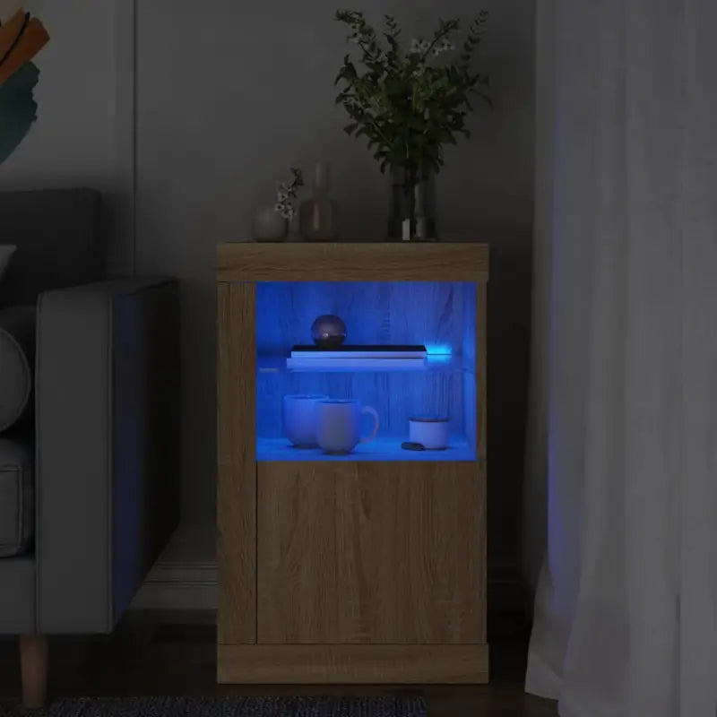 Opbergkasten met RGB LED-verlichting en bewerkt hout - Sonoma eiken / 1 - Opbergkasten & lockerkasten