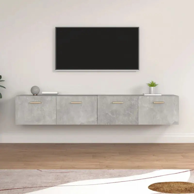 Opbergkasten van bewerkt hout voor muurbevestiging en decoratie - Betongrijs / 100 x 36.5 x 35 cm / 1 - Opbergkasten &