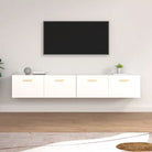 Opbergkasten van bewerkt hout voor muurbevestiging en decoratie - Wit / 100 x 36.5 x 35 cm / 1 - Opbergkasten &