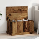 Opbergkist van bewerkt hout voor decoratie en praktische opbergruimte - Oud hout / 70 x 40 x 38 cm / 1 - Opbergkisten