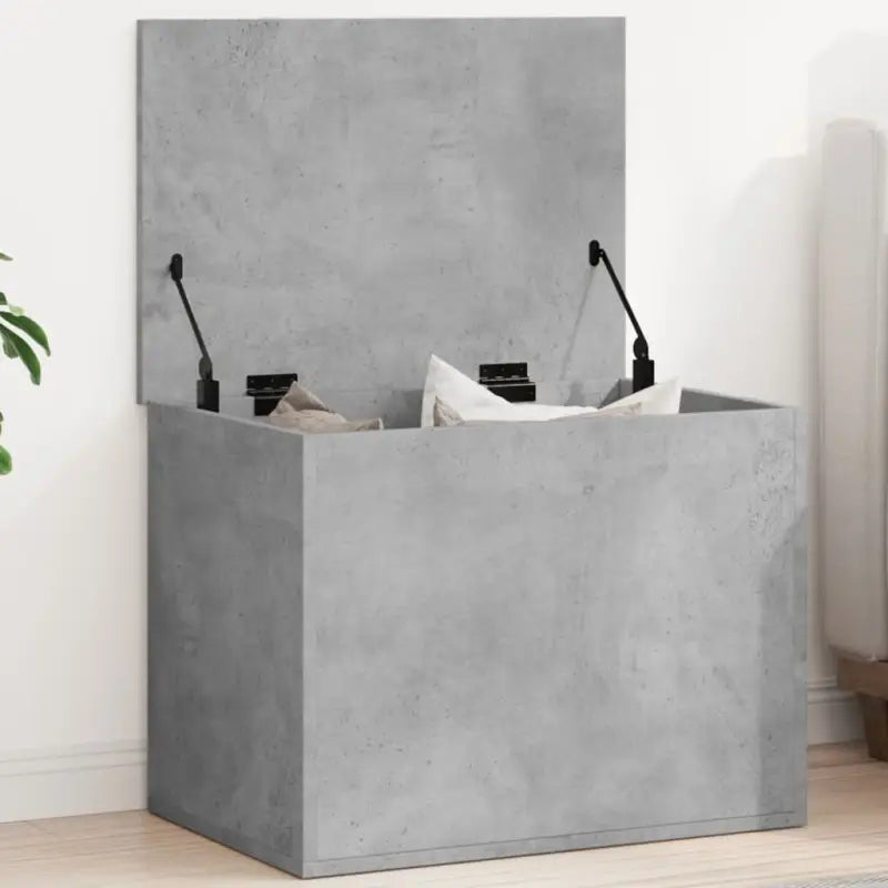Opbergkisten van bewerkt hout voor overzichtelijke opbergruimte - Betongrijs / 60 x 42 x 46 cm / 1 - Opbergkisten