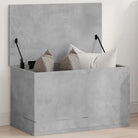 Opbergkisten van bewerkt hout voor overzichtelijke opbergruimte - Betongrijs / 60 x 35 x 35 cm / 1 - Opbergkisten