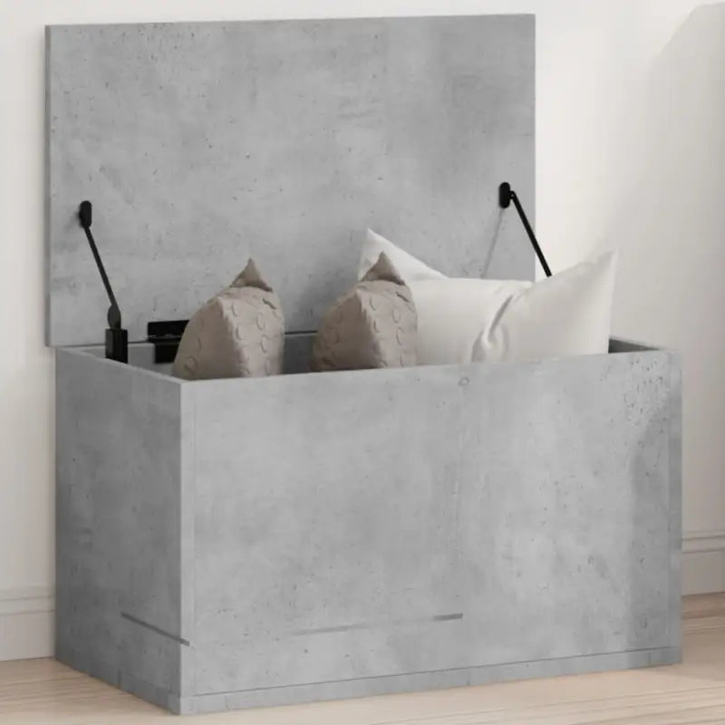 Opbergkisten van bewerkt hout voor overzichtelijke opbergruimte - Betongrijs / 60 x 35 x 35 cm / 1 - Opbergkisten
