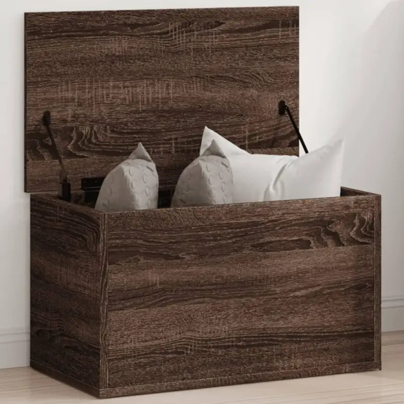 Opbergkisten van bewerkt hout voor overzichtelijke opbergruimte - bruin eikenkleur / 60 x 35 x 35 cm / 1 - Opbergkisten