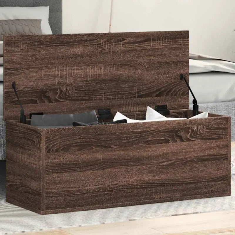 Opbergkisten van bewerkt hout voor overzichtelijke opbergruimte - bruin eikenkleur / 90 x 35 x 35 cm / 1 - Opbergkisten