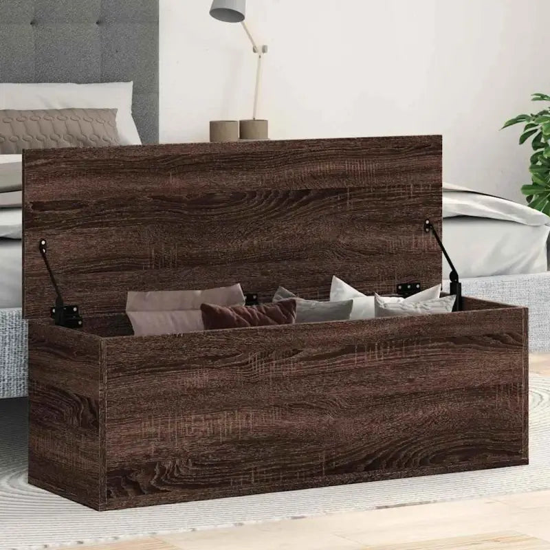 Opbergkisten van bewerkt hout voor overzichtelijke opbergruimte - bruin eikenkleur / 102 x 35 x 35 cm / 1 - Opbergkisten
