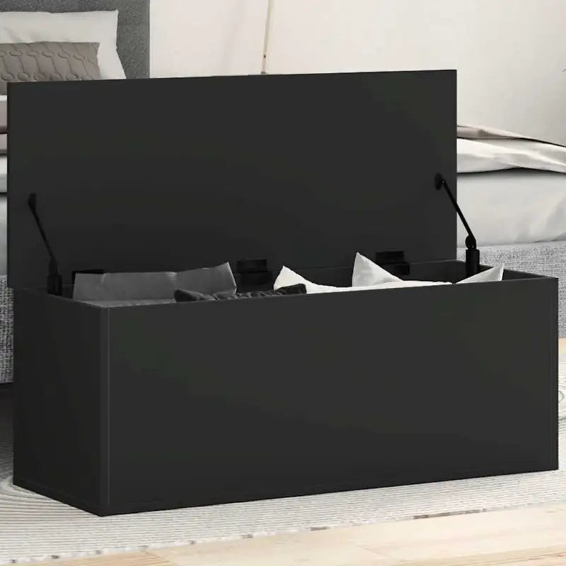 Opbergkisten van bewerkt hout voor overzichtelijke opbergruimte - Zwart / 90 x 35 x 35 cm / 1 - Opbergkisten