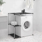 Opbergrek voor boven de wasmachine met stevige ijzeren frame - Zwart - Handdoekrekken & -houders