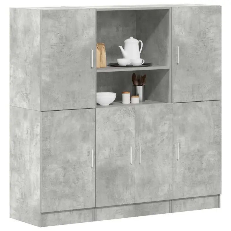 Open planken in bewerkt hout met ideale afmetingen voor je keuken - Betongrijs / 1 - Wandplanken
