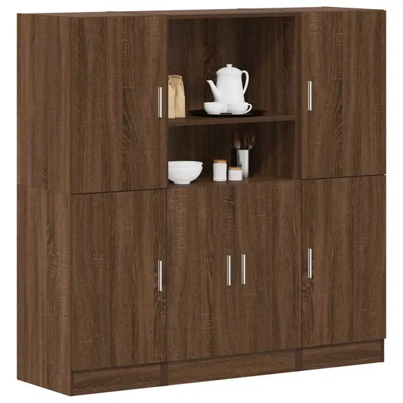 Open planken in bewerkt hout met ideale afmetingen voor je keuken - bruin eikenkleur / 1 - Wandplanken