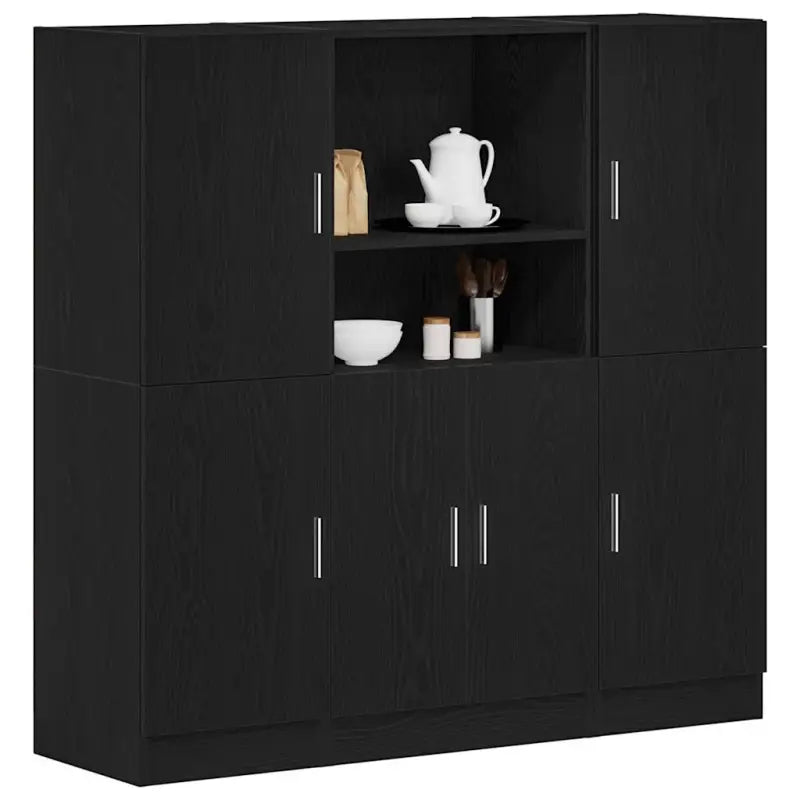 Open planken in bewerkt hout met ideale afmetingen voor je keuken - Zwart / 1 - Wandplanken