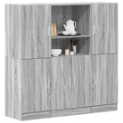 Open planken in bewerkt hout met ideale afmetingen voor je keuken - Grijs sonoma / 1 - Wandplanken