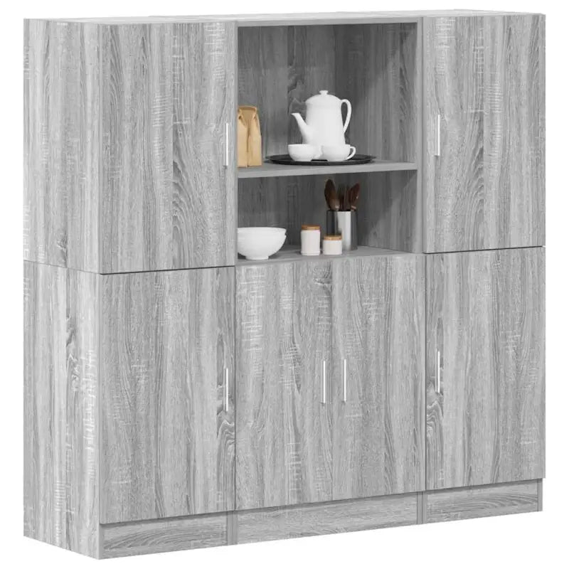 Open planken in bewerkt hout met ideale afmetingen voor je keuken - Grijs sonoma / 1 - Wandplanken