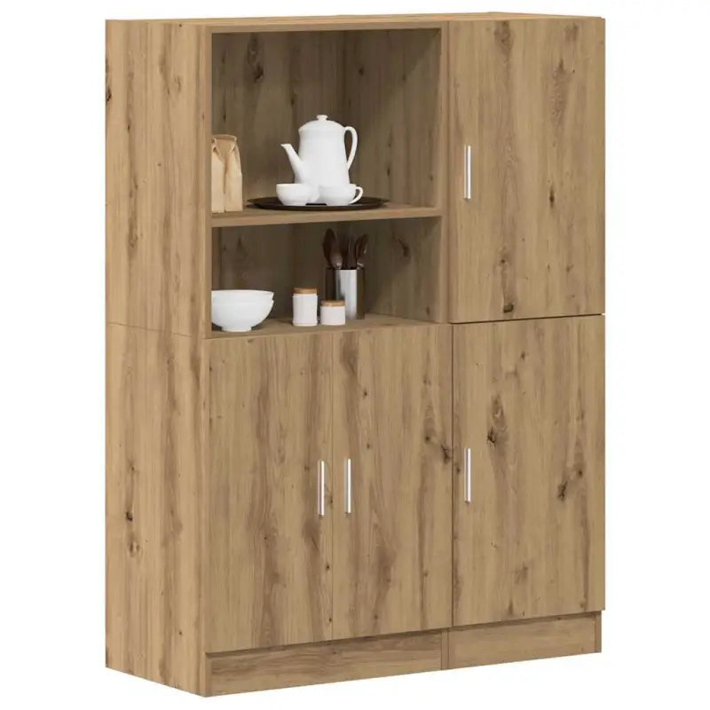 Open planken van bewerkt hout voor organiserende keukenkasten - artisanaal eikenkleurig / 1 - Wandplanken