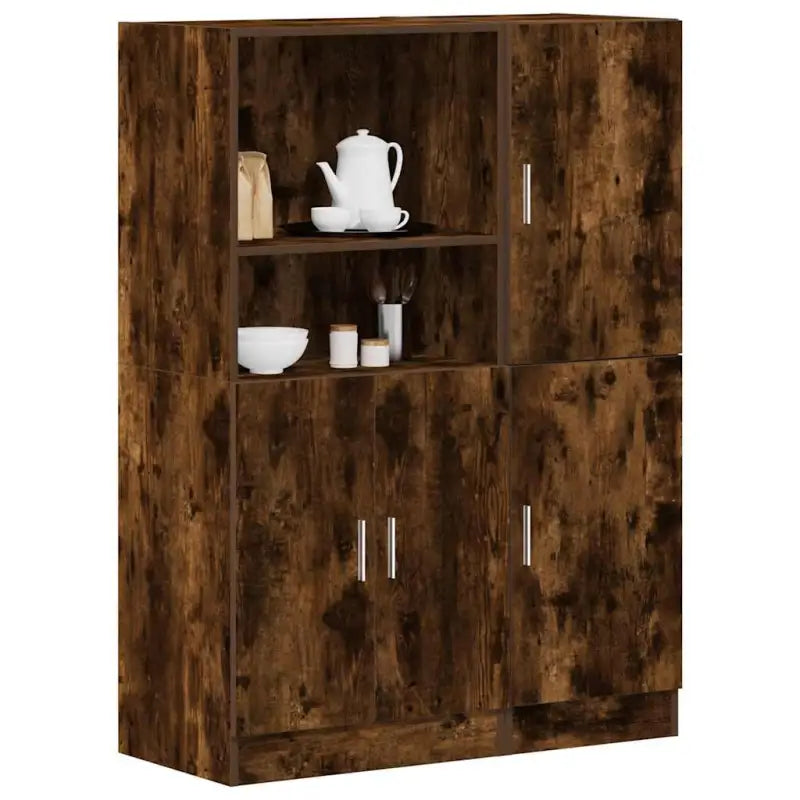 Open planken van bewerkt hout voor organiserende keukenkasten - Gerookt eiken / 1 - Wandplanken