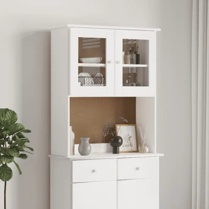 Opzetkast van massief grenenhout voor extra opbergruimte - Wit / 1 - Dressoirs & buffetkasten