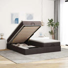 Ottomaan bed met ruime opbergruimte en crème materiaal vulling - Donkerbruin / 160 x 200 cm - Bedden & bedframes
