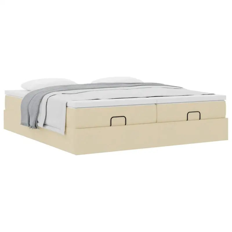 Ottomaan bed met ruime opbergruimte en crème materiaal vulling - Bedden & bedframes