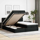 Ottomaan bed met ruime opbergruimte en zwart materiaal voor comfortabele nachten - Bedden & bedframes