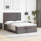 Ottomaan bed met ruime opbergruimte in grijs materiaal - Bedden & bedframes