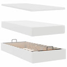 Ottomaans bed met wit materiaal en ruime opbergruimte - Bedden & bedframes