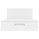 Ottomaanse bed met matras in wit materiaal en ruime opbergruimte - Bedden & bedframes
