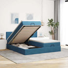 Ottomaanse bed met ruime opbergruimte en roze materiaal vulling - Donkerblauw / 180 x 200 cm / Effen ontwerp - Bedden &