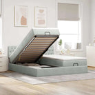 Ottomaanse bed met ruime opbergruimte en roze materiaal vulling - Lichtgrijs / 180 x 200 cm / Getuft ontwerp - Bedden &