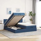 Ottomaanse bed met ruime opbergruimte en zwart materiaal voor comfort - Blauw / 180 x 200 cm / Knopen - Bedden &