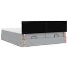 Ottomaanse bed met ruime opbergruimte in lichtgrijs materiaal - Bedden & bedframes