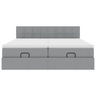 Ottomaanse bed met ruime opbergruimte in lichtgrijs materiaal - Bedden & bedframes