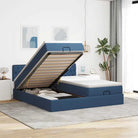 Ottomaanse bed met ruime opbergruimte in lichtgrijs materiaal - Blauw / 200 x 200 cm / Getuft ontwerp - Bedden &